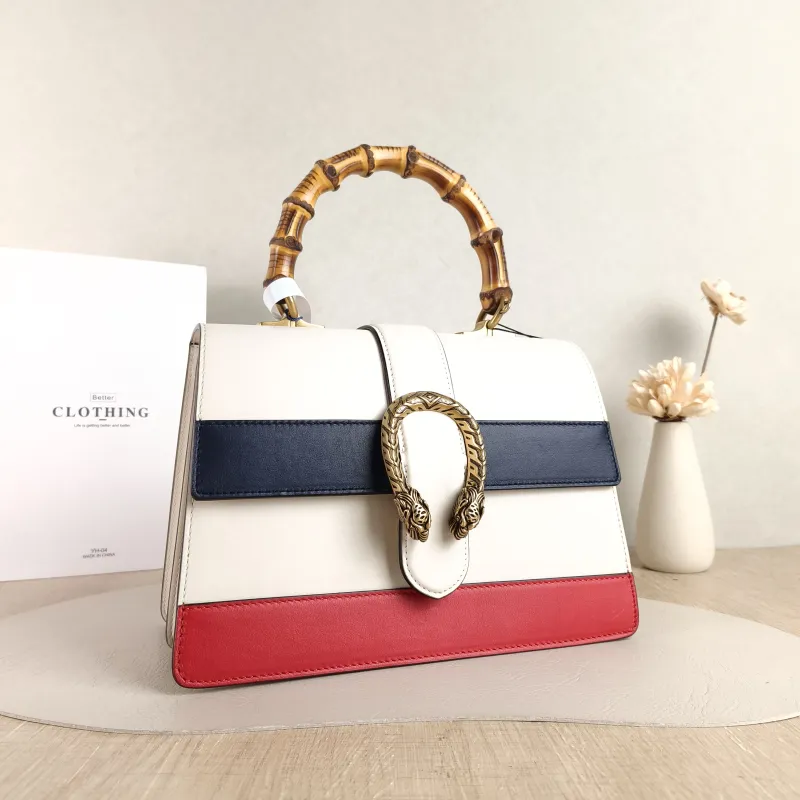 GUCCI Crossbody Bag Dionysus Crossbody Bag White · Red · Blue Calfskin Medium 27 × 13 × 18 cm — cover view 5 of 5