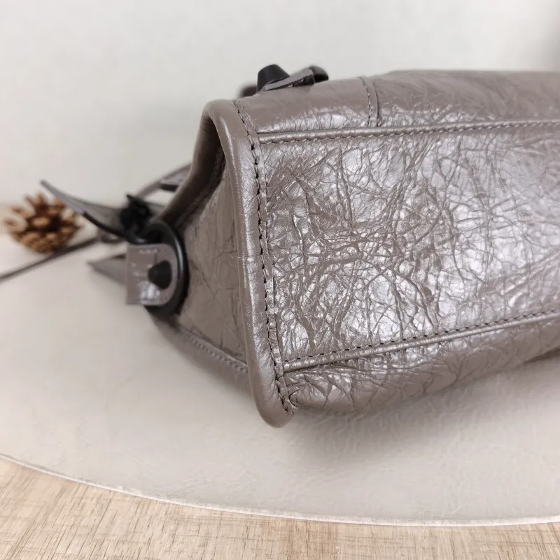 BALENCIAGA Crossbody Bag Classic City Brown Lambskin Mini 24 × 10 × 16 cm — detail view 6 of 11