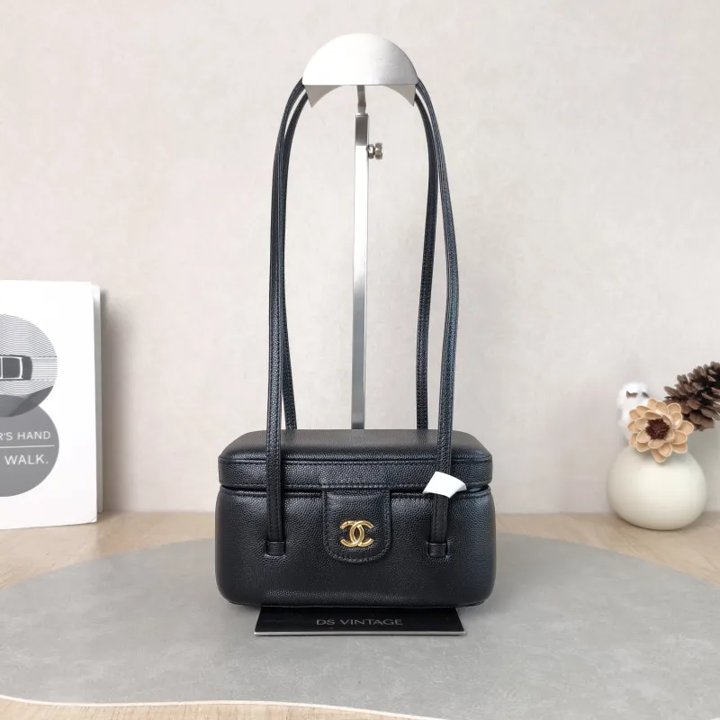 Chanel Shoulder Bag 26s preppy Shoulder Bag Black Grained Calfskin One Size 17 × 8 × 9.5 cm