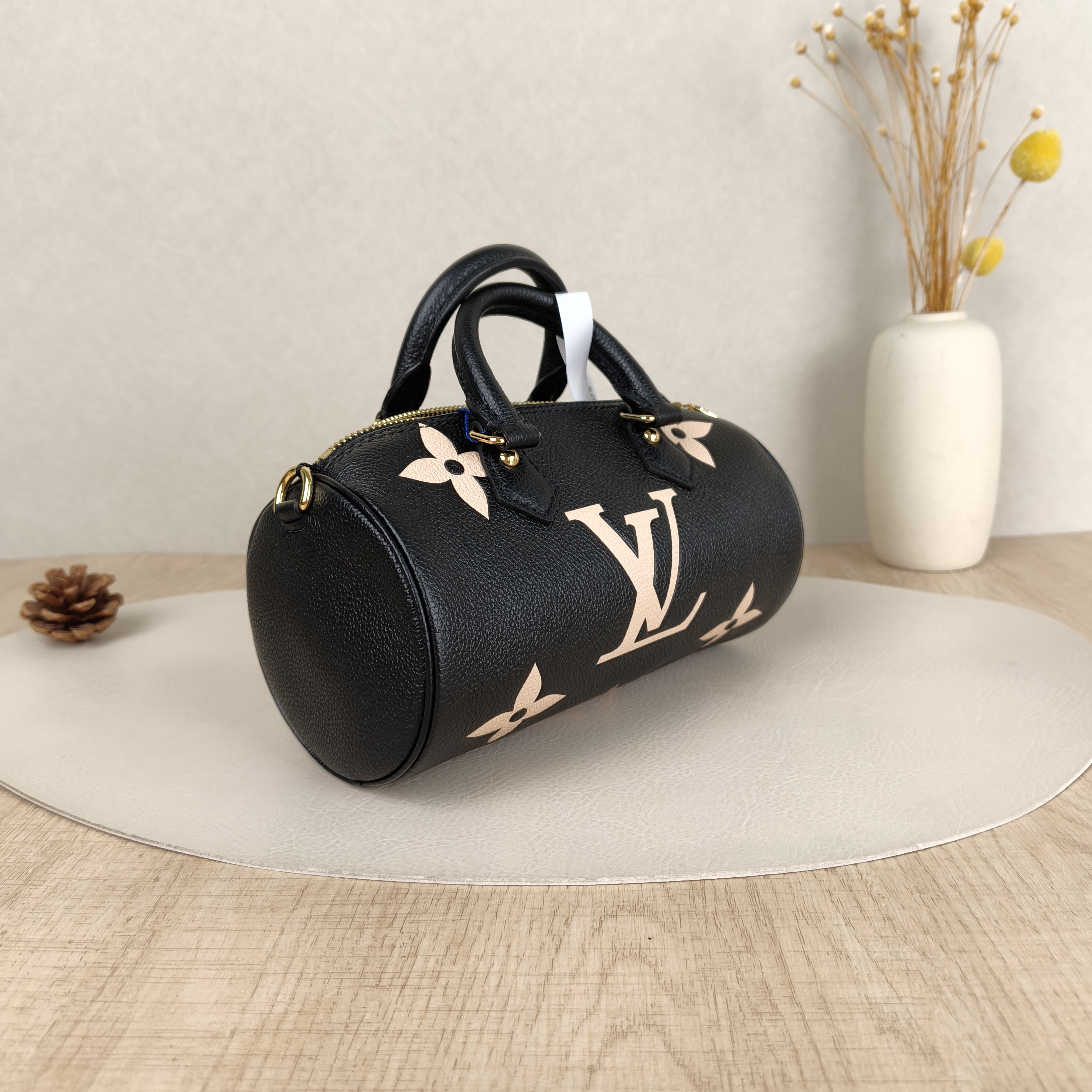 Louis Vuitton Crossbody Bag Papillon Black · White Empreinte Embossed Calfskin Monogram BB20 × 10 × 10 cm — cover view 2 of 5