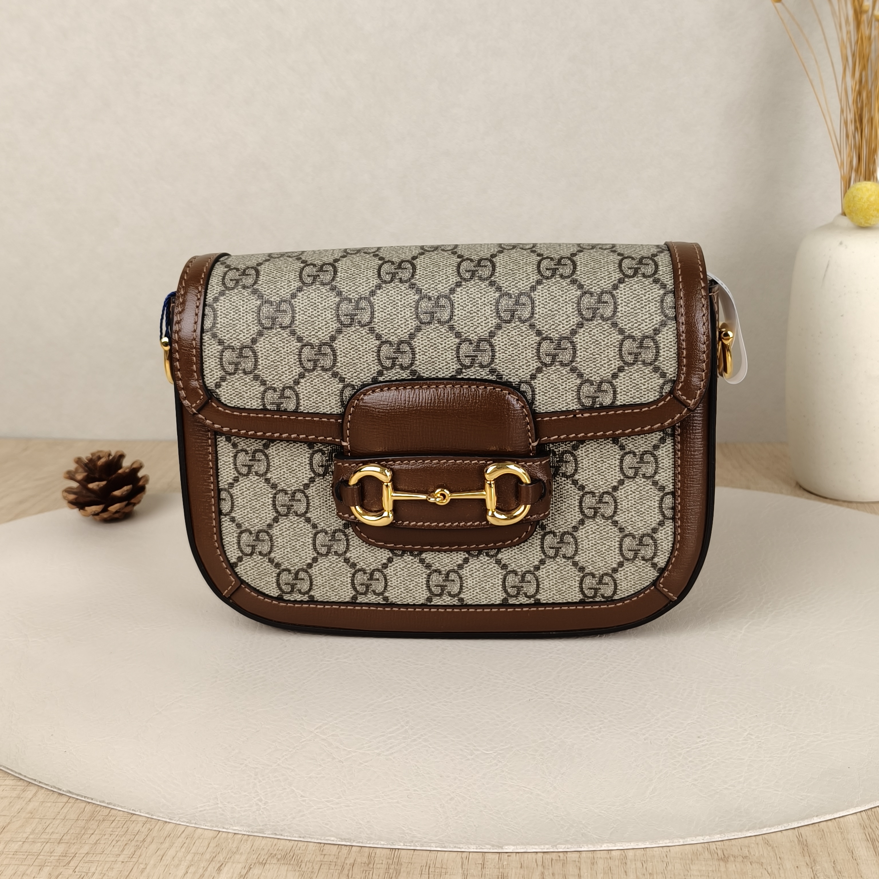 GUCCI Crossbody Bag Horsebit 1955 Horsebit Small Monogram PVC Small20.5 × 5 × 14.5 cm
