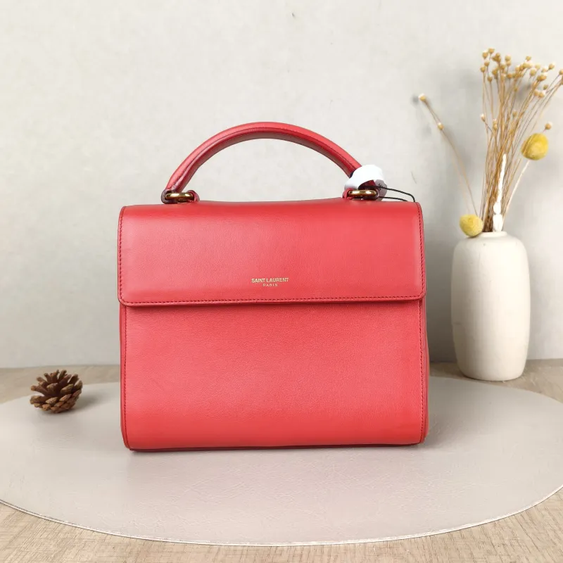 SAINT LAURENT Shoulder Bag Shoulder Bag Red Calfskin One Size21 × 10 × 17 cm