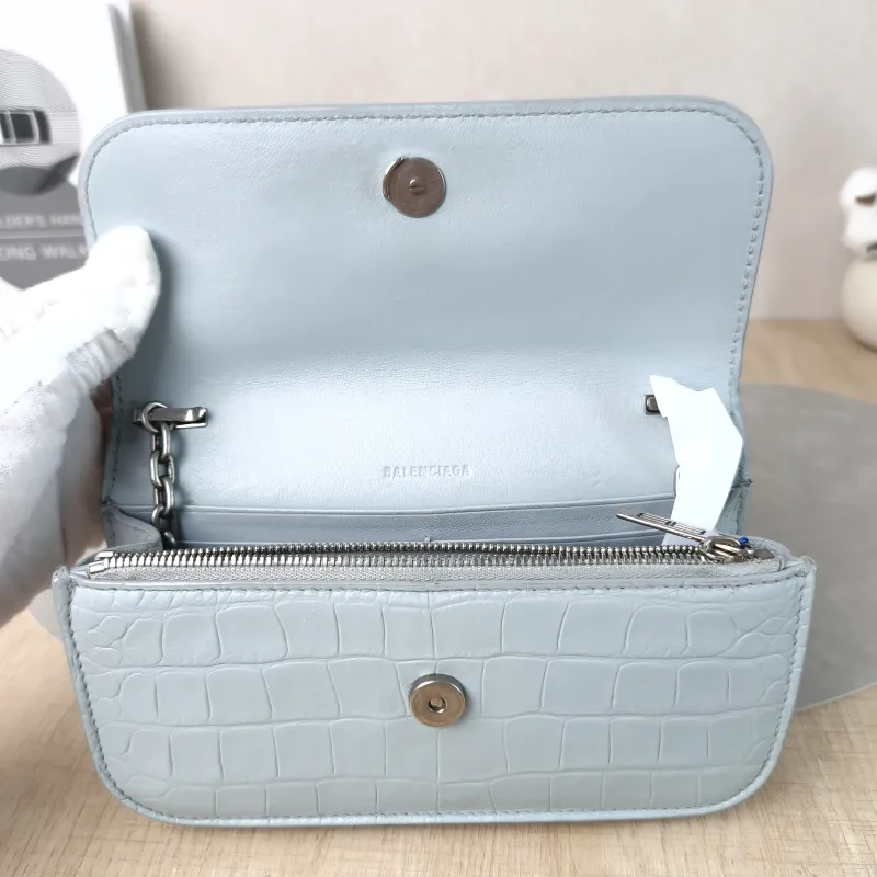 BALENCIAGA Crossbody Bag GOSSIP xs Chain Bag Blue Calfskin XS19 × 7 × 10 cm — detail view 9 of 11