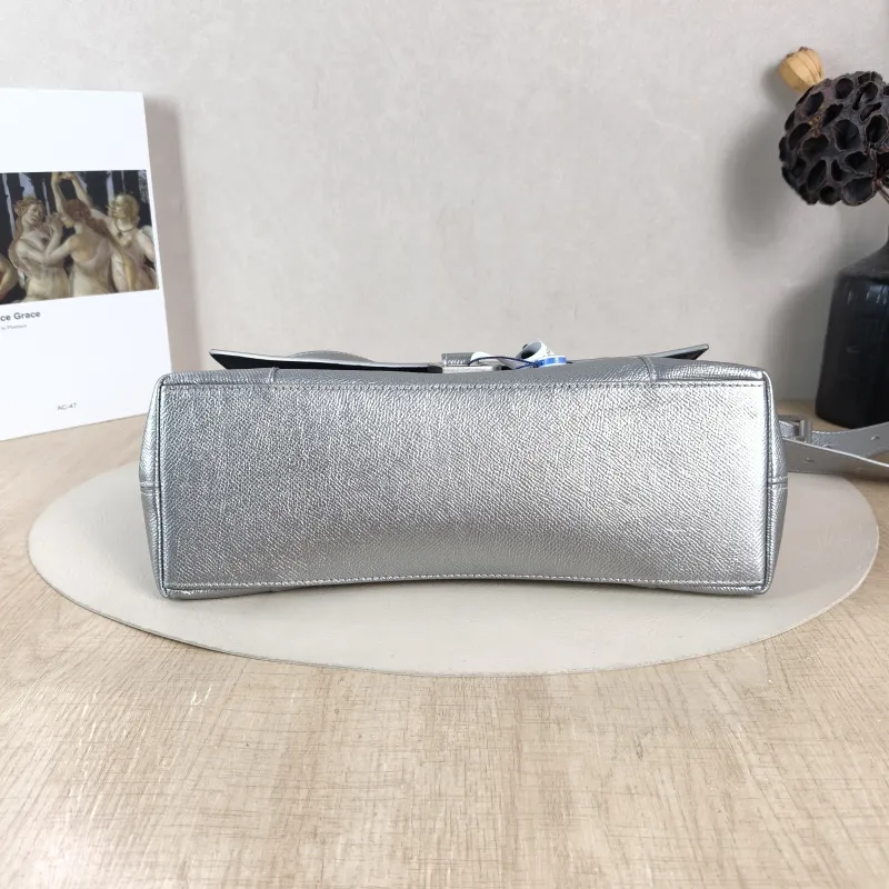 BALENCIAGA Shoulder Bag DOWNTOWN Silver Calfskin Small 30 × 10 × 17.5 cm — cover view 3 of 6