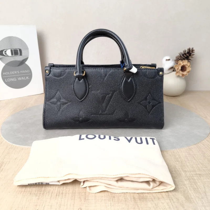 Louis Vuitton Crossbody Bag Onthego East West Two Straps Black Monogram Empreinte Embossed Calfskin Small 25 × 10 × 13 cm — cover view 5 of 6