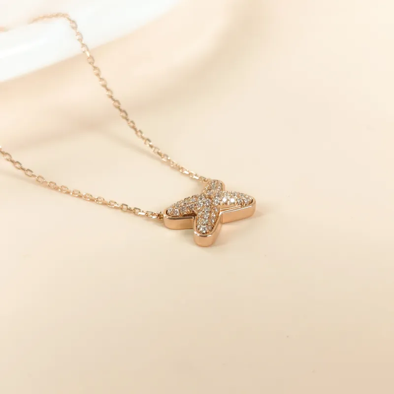 CHAUMET Necklace Jeux de Liens · Collection · Pavé Diamond Necklace Rose Gold Diamond18KR ose Gold One Size41cm — cover view 4 of 9