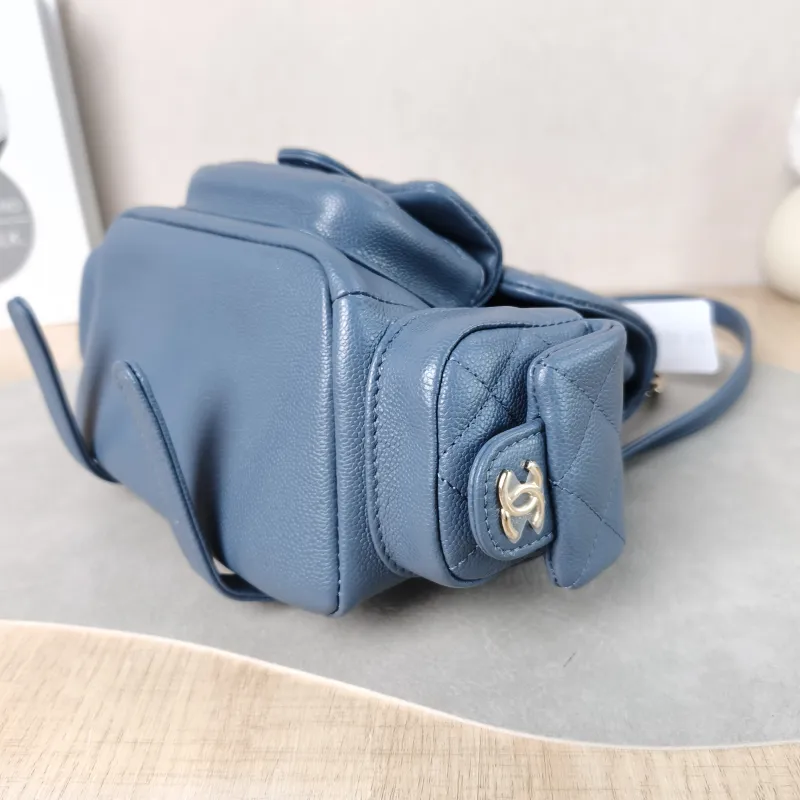 Chanel Backpack duma Blue Grained Calfskin Small 18 × 9.5 × 19 cm — detail view 1 of 10