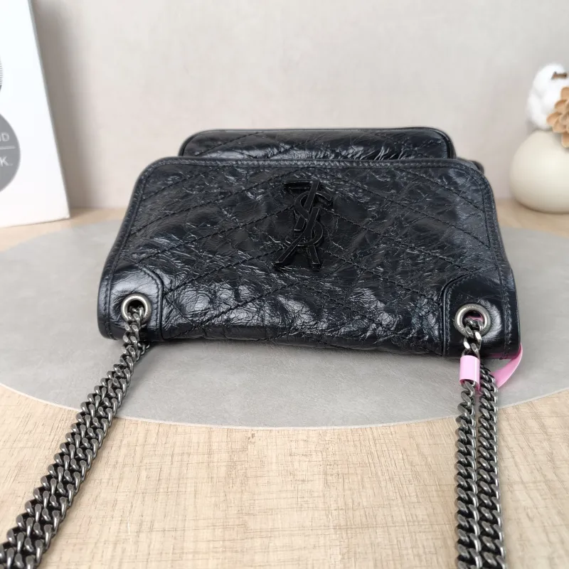 SAINT LAURENT Crossbody Bag Niki D Waxed Leather Calfskin Small21 × 7.5 × 16 cm — detail view 8 of 12