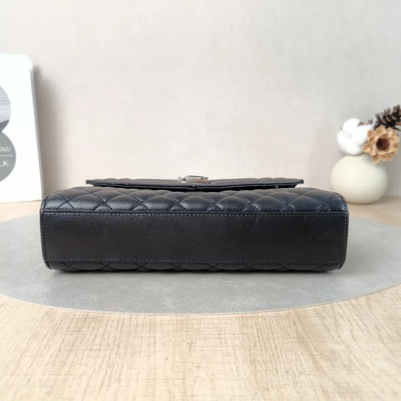 SAINT LAURENT Crossbody Bag ENVELOPE Black Calfskin Medium24 × 6 × 17.5 cm — cover view 2 of 5