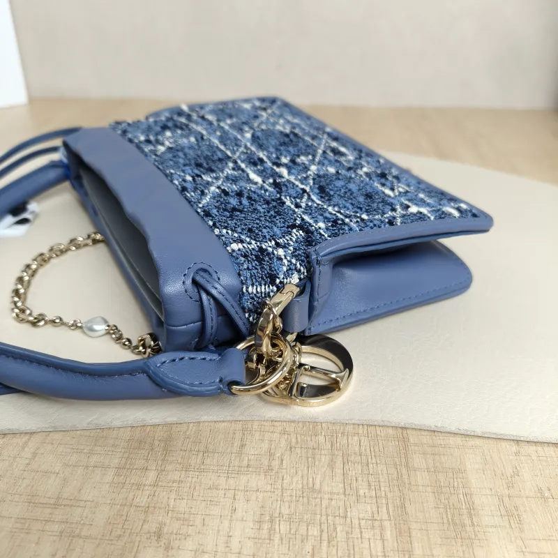 DIOR Shoulder Bag Shoulder Bag Blue Calfskin19 × 4 × 14 cm — detail view 9 of 12