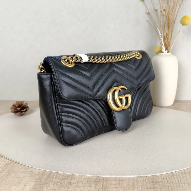 GUCCI Crossbody Bag GG Marmont Medium Marmont 26 Black CC alfskin Medium 26 × 7 × 15 cm — cover view 2 of 5