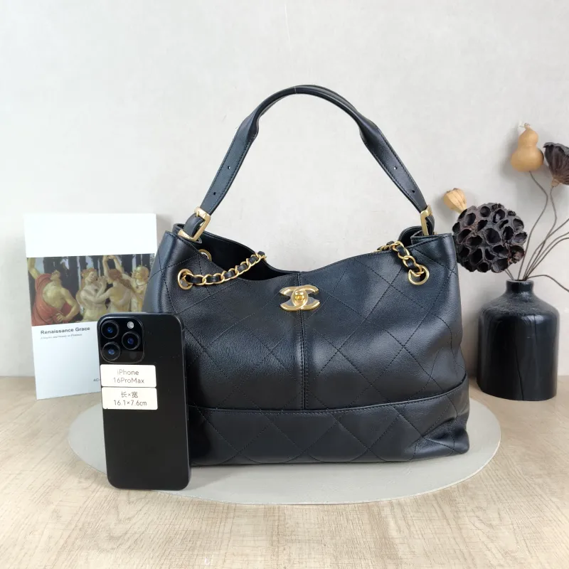 Chanel Shoulder Bag Top Handle Bag Black Calfskin One Size 36 × 14 × 24 cm — cover view 2 of 6