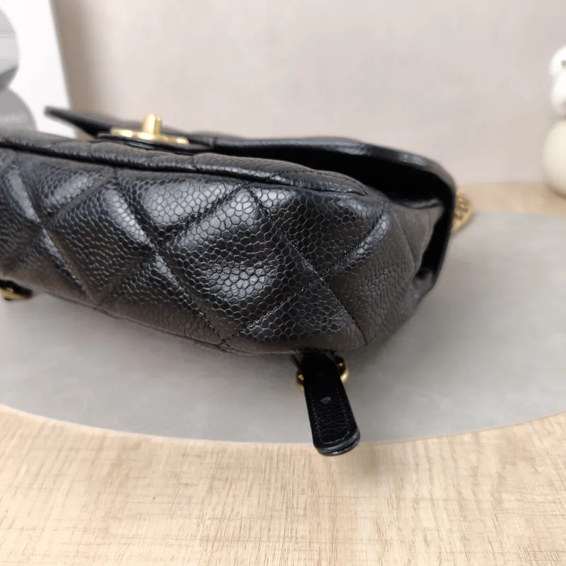 Chanel Backpack Backpack Black Grained Calfskin One Size24 × 5 × 17 cm — detail view 11 of 15