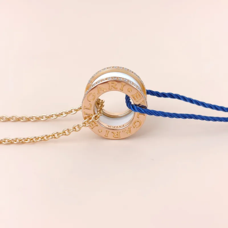 Bvlgari Necklace B.ZERO1Collection White Pavé Diamond Rose Gold Rose Gold Diamond18KR ose Gold One Size 46cm — cover view 3 of 9