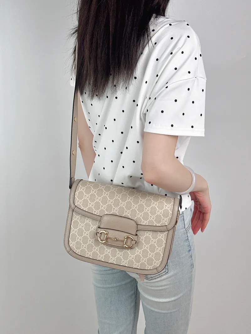 GUCCI Crossbody Bag Horsebit 1955 Horsebit Medium PVC Medium25 × 8 × 18 cm — on-model view 1 of 2