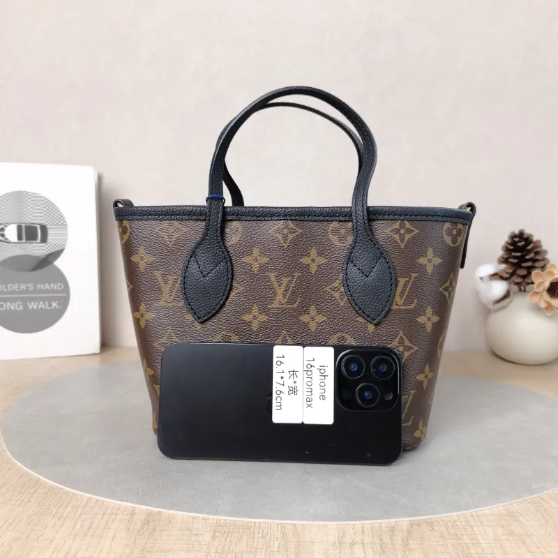 Louis Vuitton Crossbody Bag NEVERFULL INSIDE OUT BB Black PVC · Calfskin BB26.5 × 11 × 16.5 cm — cover view 5 of 6