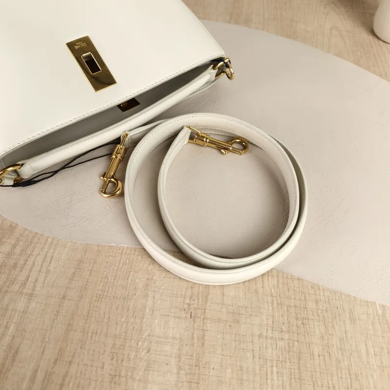 CELINE Crossbody Bag Bucket 16 Bucket Bag White Calfskin Small16 × 16 × 18 cm — detail view 2 of 9