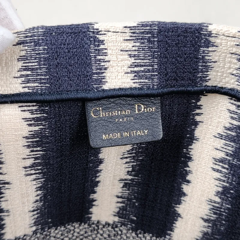 DIOR Top Handle Bag Book Tote Blue White Canvas Large 42 × 18.5 × 35 cm — detail view 3 of 9
