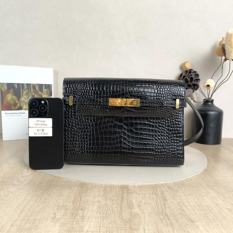 SAINT LAURENT Shoulder Bag MANHATTAN Black Calfskin Medium29 × 7.5 × 20 cm — cover view 5 of 5