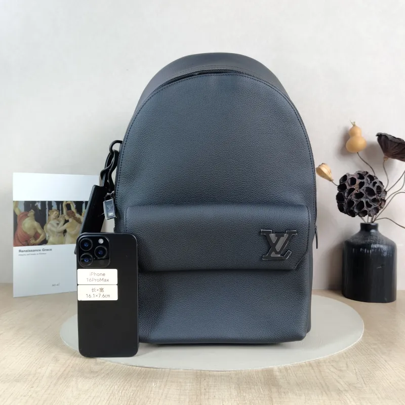 Louis Vuitton Backpack Takeoff Backpack Black Calfskin One Size 30 × 14 × 43 cm — cover view 5 of 5