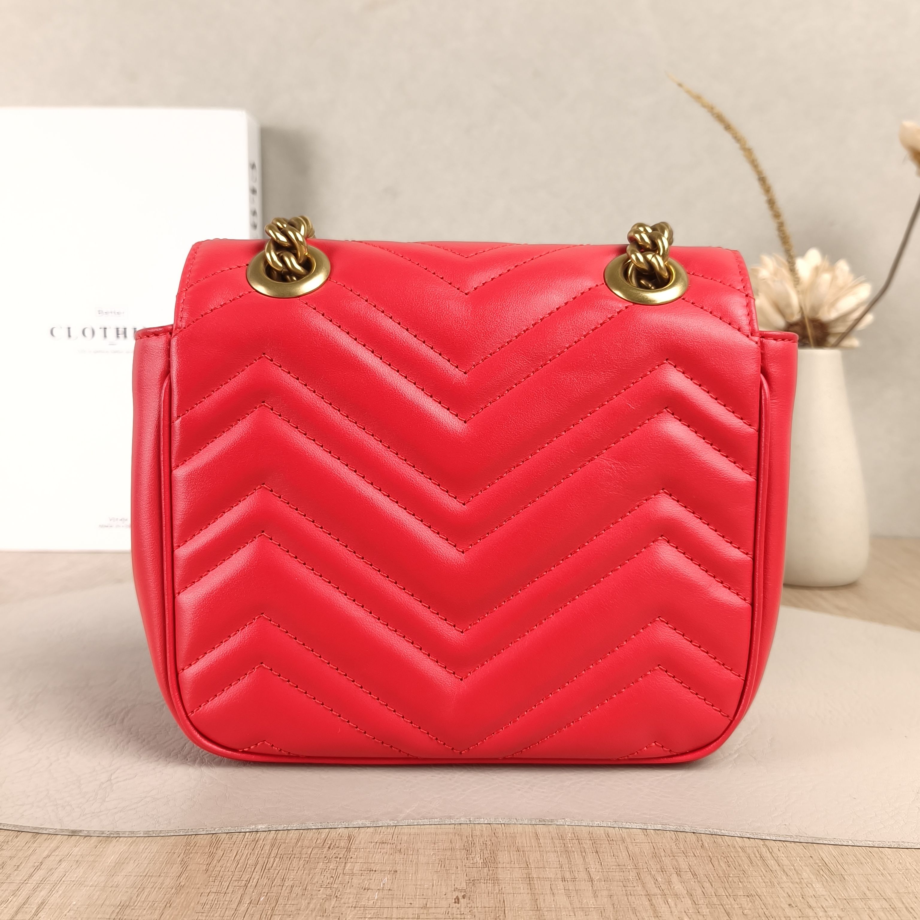 GUCCI Crossbody Bag GG Marmont Marmont Red Calfskinmini18 × 8 × 15 cm — cover view 4 of 5