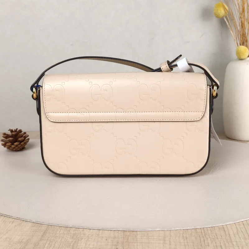 GUCCI Crossbody Bag GG Collection Shoulder Bag Beige Calfskin Mini 21 × 3 × 13.5 cm — cover view 4 of 5