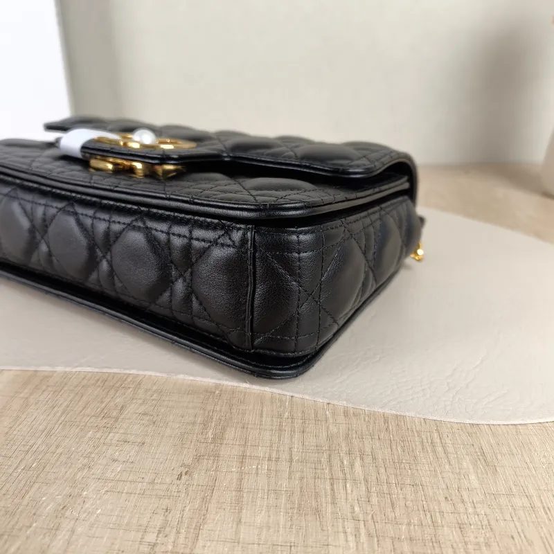 DIOR Shoulder Bag Jolie Top Handle Pearl Crossbody Bag Black Calfskin Small22 × 8 × 14 cm — detail view 5 of 12