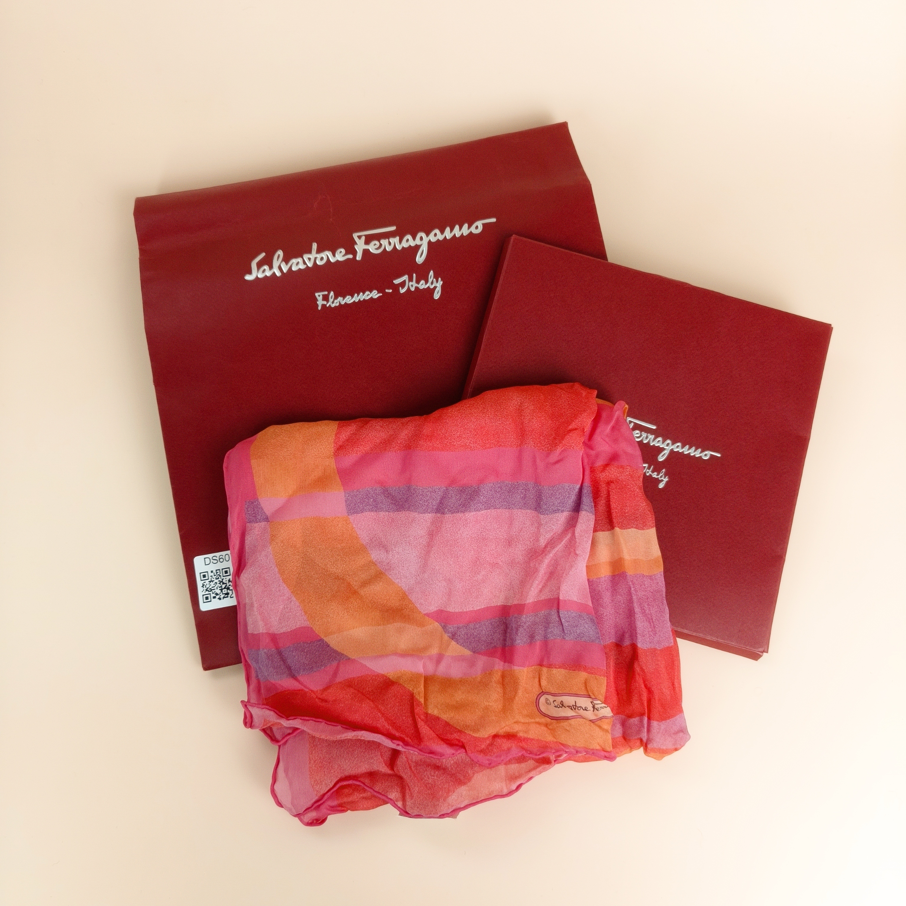 FERRAGAMO Scarf Scarf Pink Silk One Size160*45 — cover view 3 of 6