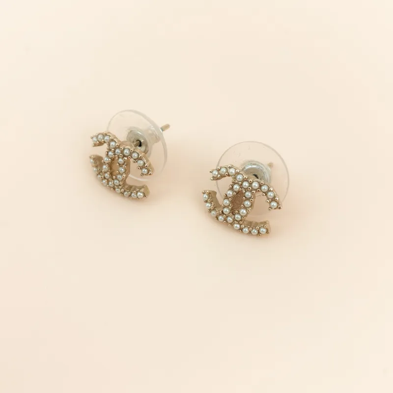 Chanel Earrings c Pearl Earrings Gold One Size — cover view 6 of 6