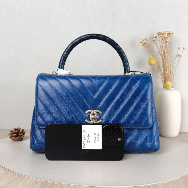 Chanel Top Handle Bag Coco Handle Blue V Calfskin Medium 29 × 12 × 18 cm 24 — cover view 2 of 5