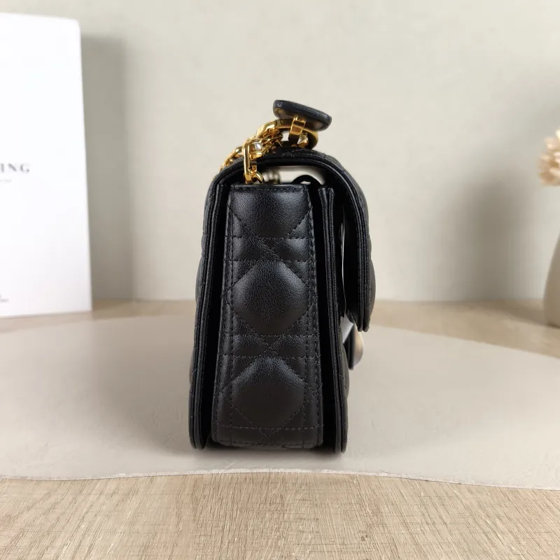 DIOR Shoulder Bag Jolie Top Handle Pearl Crossbody Bag Black Calfskin Small22 × 8 × 14 cm — detail view 9 of 12