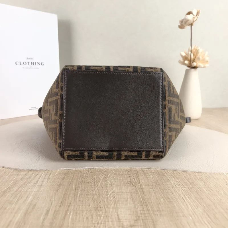 FENDI Top Handle Bag origami Shoulder Bag Monogram Canvas Mini 15 × 15 × 18.5 cm — cover view 4 of 5
