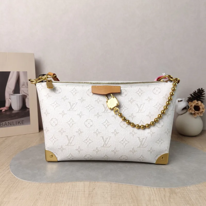 Louis Vuitton Crossbody Bag Bobo Trunk White PVC One Size 32 × 9.5 × 19 cm