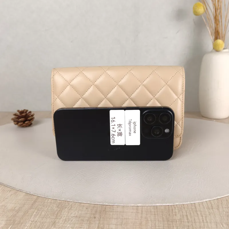 Chanel Crossbody Bag CF WOC Taupe Lambskin Mini 19.2 × 3.5 × 12.3 cm — cover view 3 of 5
