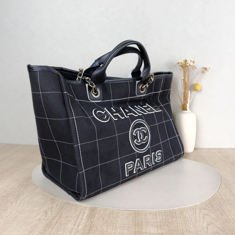 Chanel Shoulder Bag Black Canvas One Size 38 × 19 × 29 cm — cover view 4 of 5