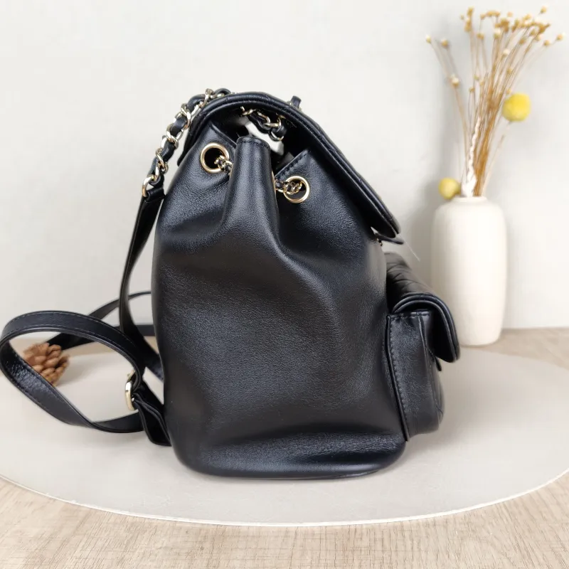 Chanel Backpack Duma Black Grained Calfskin Large21 × 13 × 23 cm — detail view 10 of 13