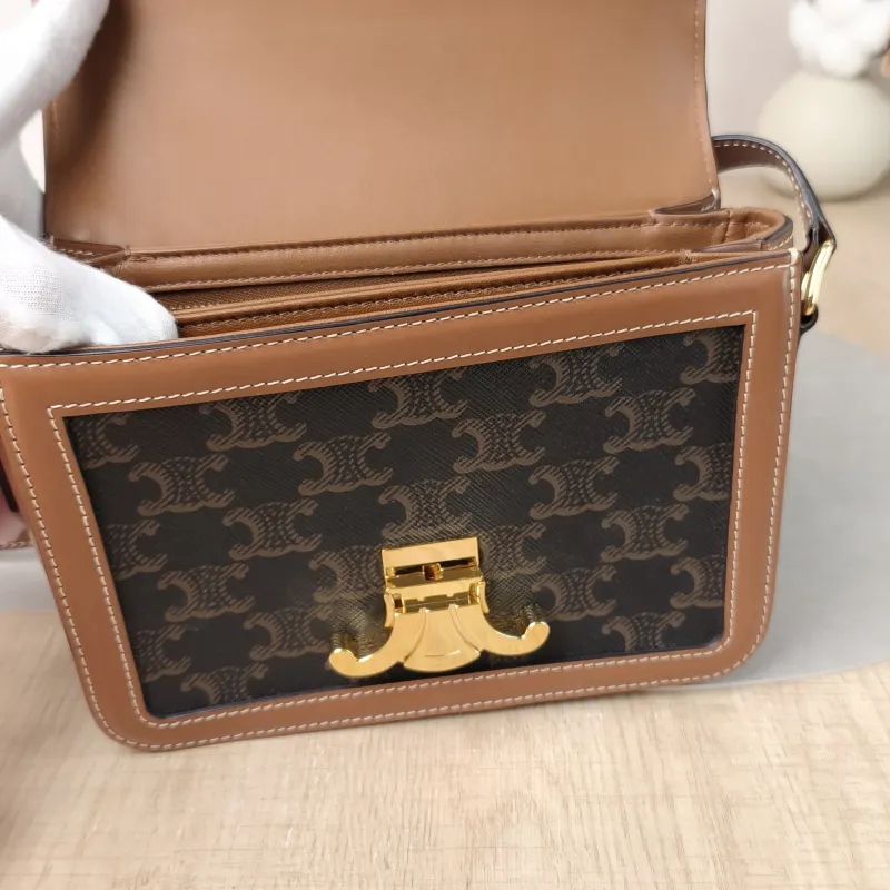 CELINE Crossbody Bag Teen Triomphe Monogram PVC Small 18.5 × 7 × 13.5 cm — detail view 9 of 12
