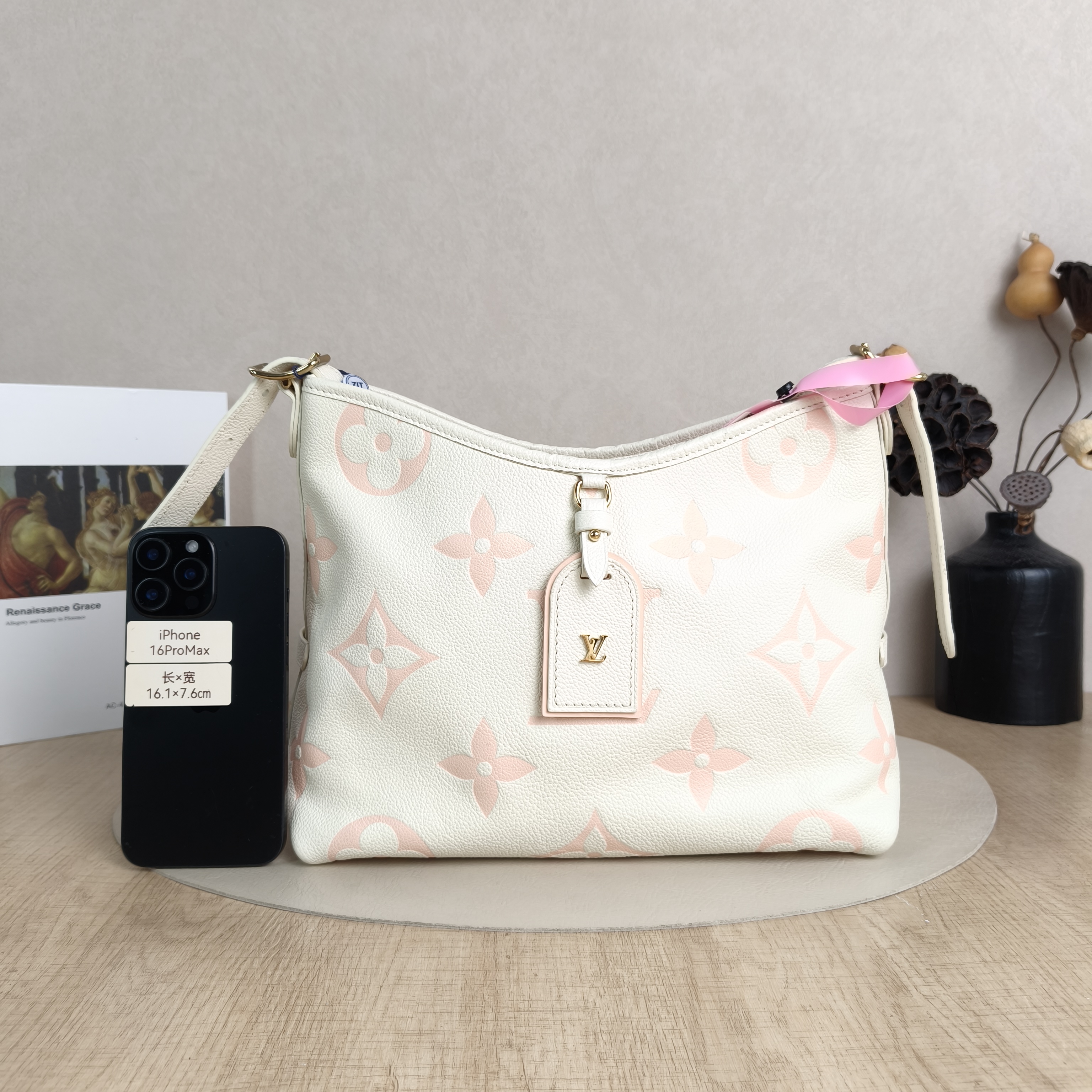 Louis Vuitton Crossbody Bag Carryall White · Pink Calfskin Small29.5 × 12 × 24 cm — cover view 2 of 6