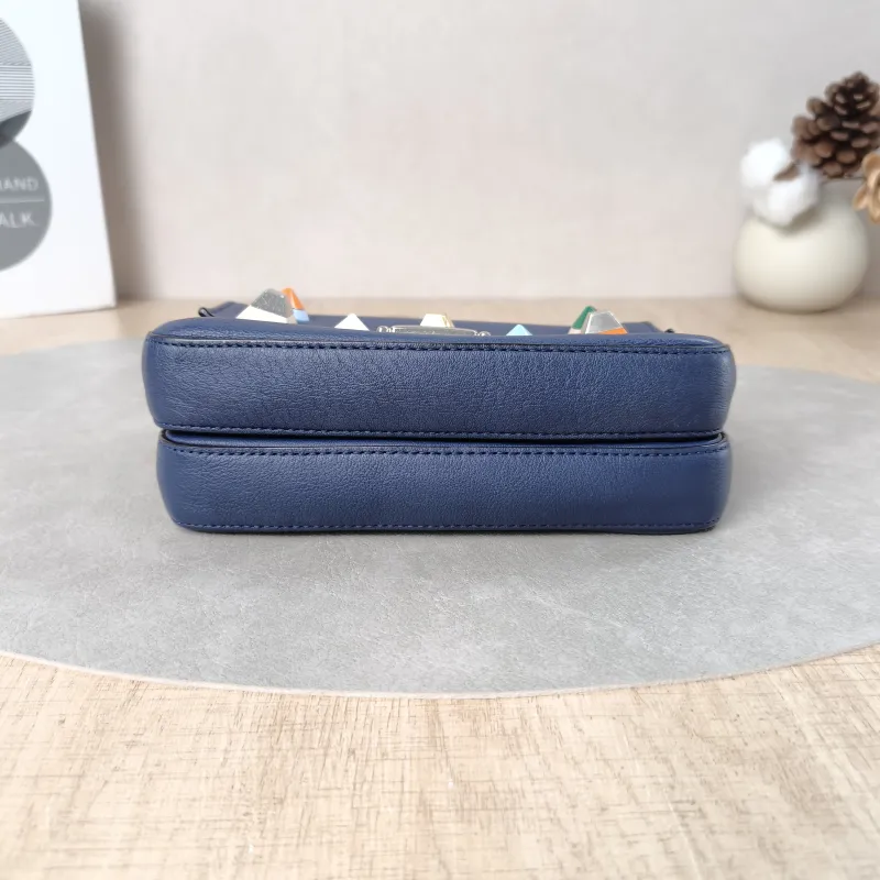 FENDI Crossbody Bag Crossbody Bag Blue Calfskinmini18 × 6 × 11 cm — cover view 4 of 5