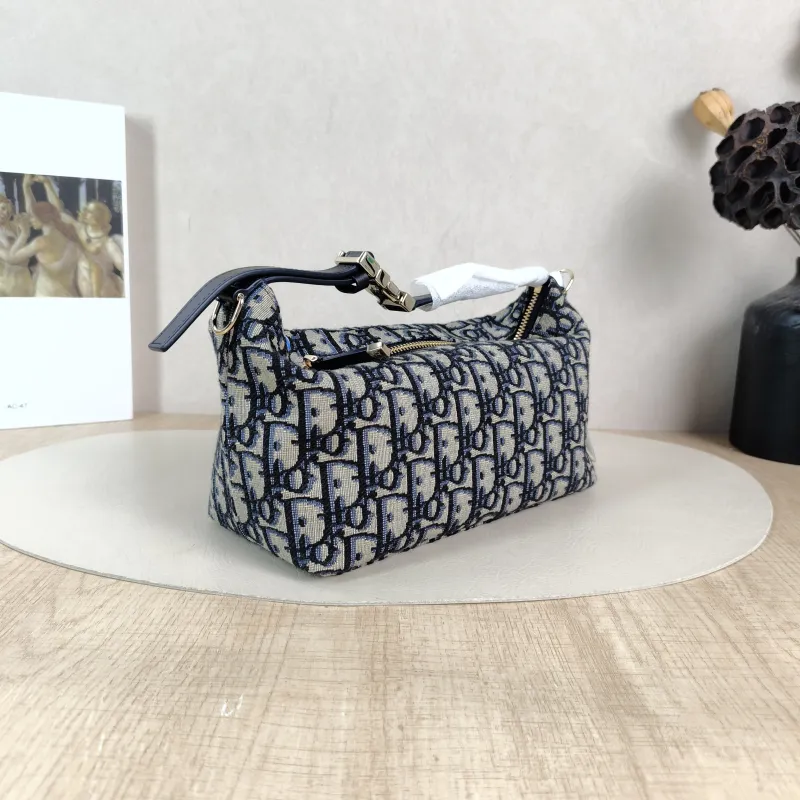 DIOR Top Handle Bag Travel Nomad Blue Canvas Medium 22 × 9.5 × 13 cm — cover view 2 of 5