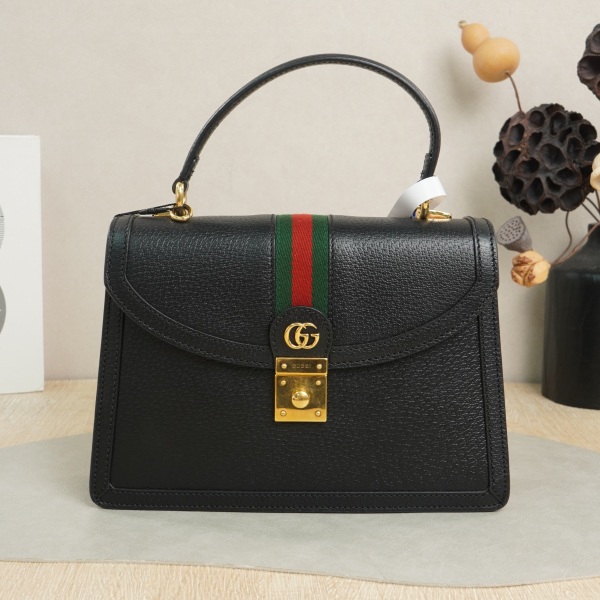 GUCCI ophidia Shoulder Bag Black Calfskin · Shoulder Strap · 25 × 7 × 17.5 cm