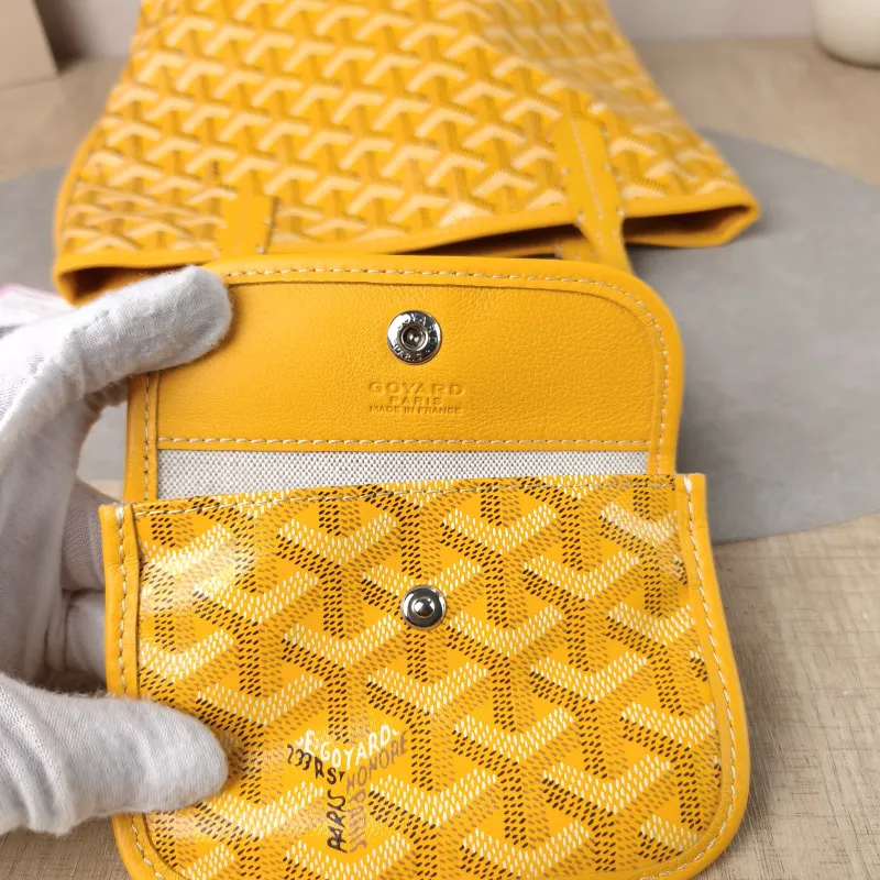 GOYARD Top Handle Bag ANJOU Shopping Tote Yellow PVC Mini 19.5 × 9 × 19.5 cm — detail view 10 of 13