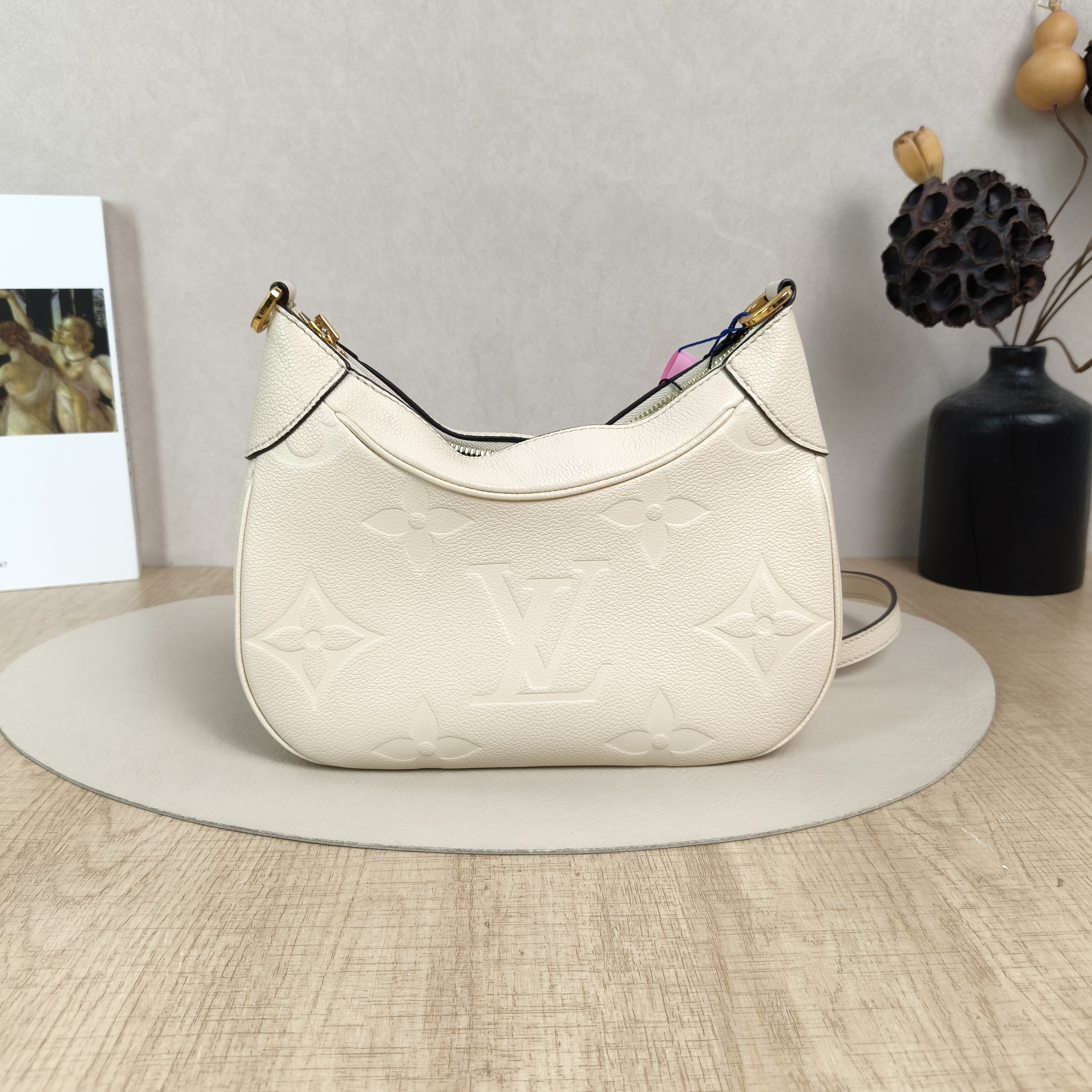 Louis Vuitton Shoulder Bag Bagatelle White Empreinte Embossed Calfskin Monogram Small24 × 7 × 18 cm