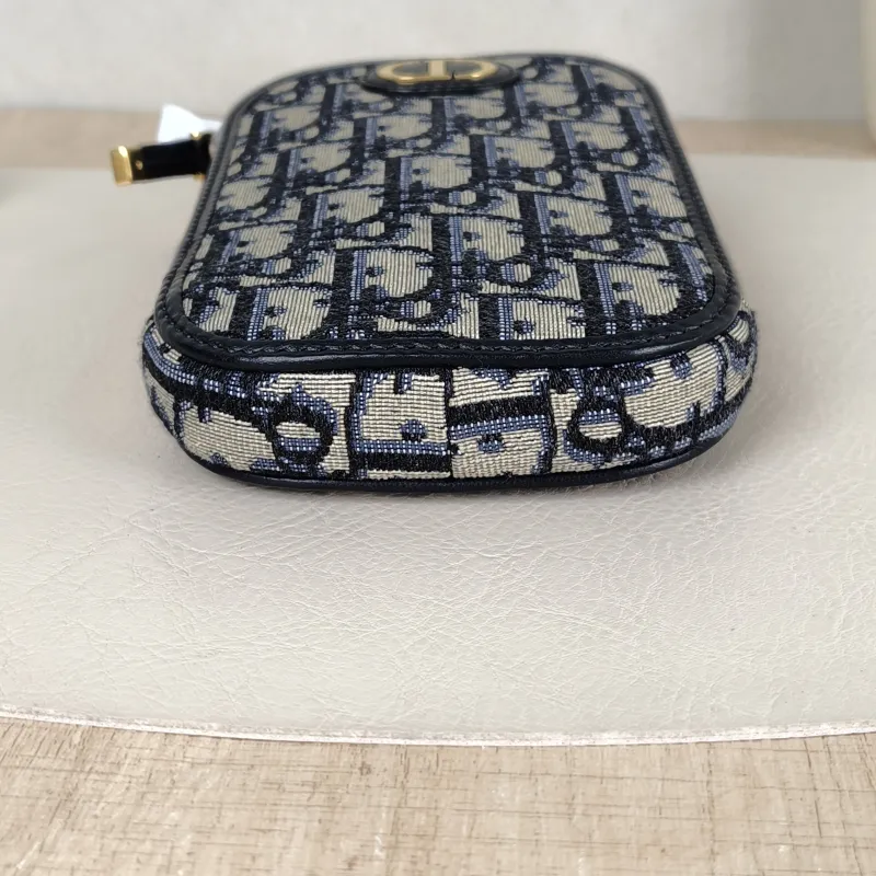 DIOR Top Handle Bag Blue Canvas One Size 10.5 × 2.5 × 18 cm — cover view 3 of 5