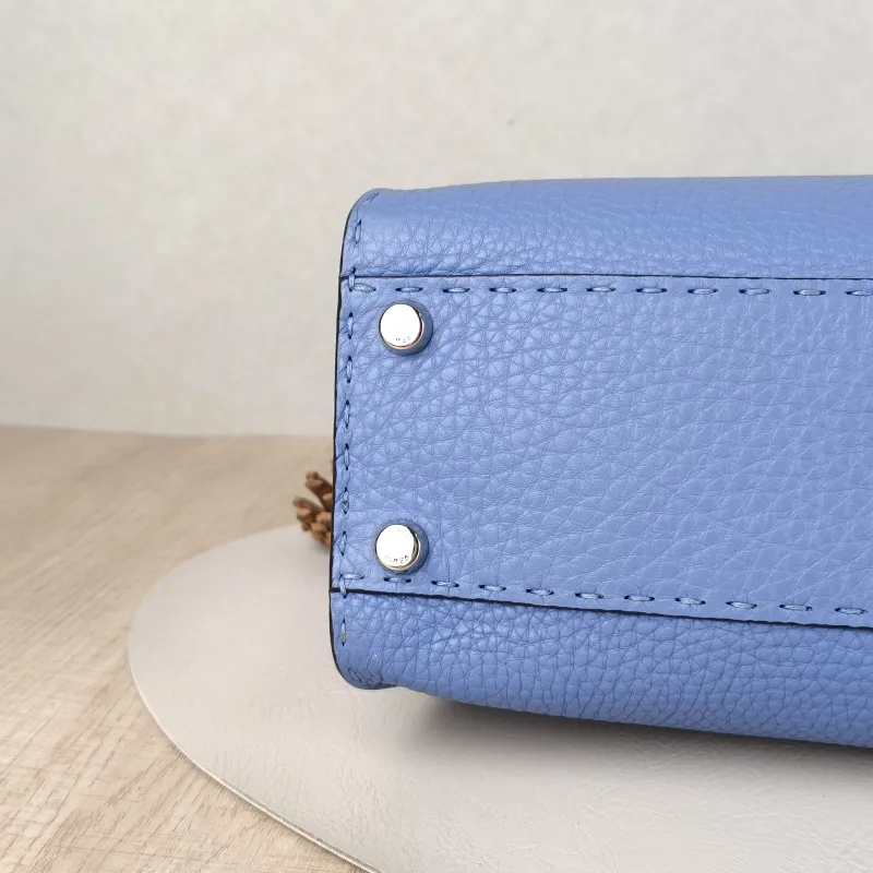 FENDI Crossbody Bagpeekaboo lconic Crossbody Bag Blue Calfskin Large34 × 13 × 23 cm — detail view 13 of 14