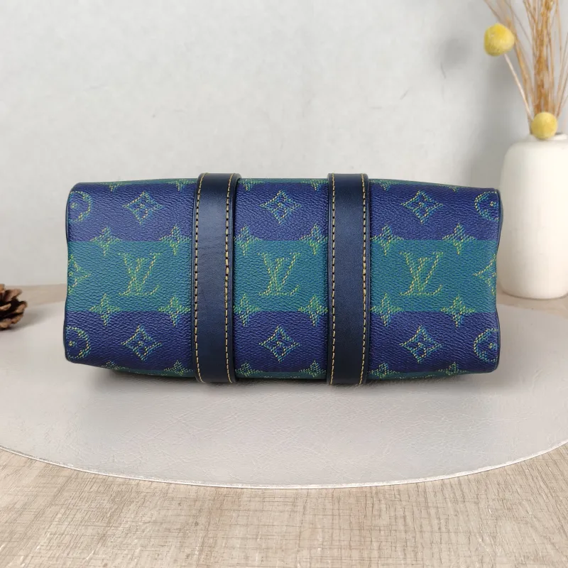 Louis Vuitton Crossbody Bag Keepall 25 Green Blue Monogram PVC Medium 25 × 11 × 15 cm — cover view 3 of 5