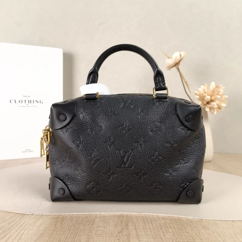 Louis Vuitton Shoulder Bag Petite Malle Souple Box Black Calfskin One Size20 × 7.5 × 14 cm Missing Shoulder Strap — cover view 5 of 5