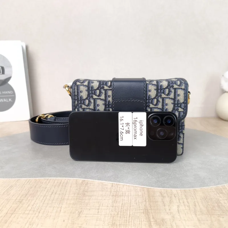 DIOR Crossbody Bag 30Montaigne 30 Box Box Blue Canvas Mini 17.5 × 5 × 11.5 cm — cover view 2 of 5