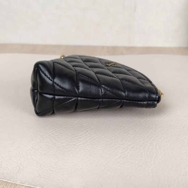 SAINT LAURENT Crossbody Bag Wallet Black Lambskin One Size 16 × 5 × 11.5 cm — detail view 3 of 6