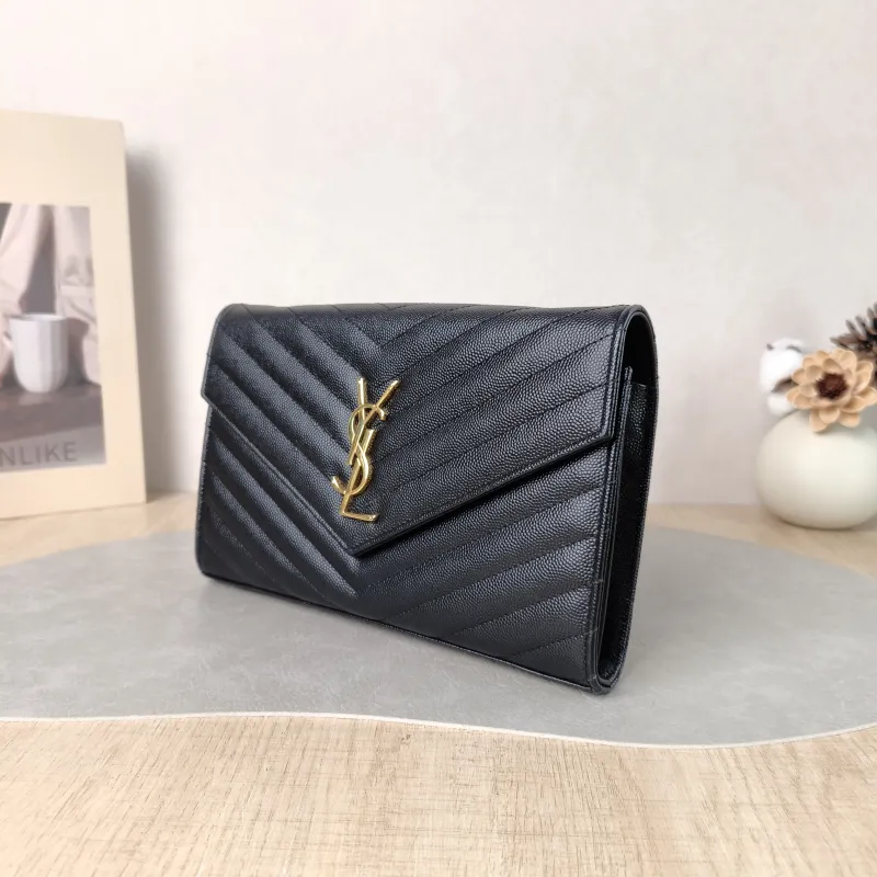 SAINT LAURENT Crossbody Bag CASSANDRE ENVELOPE Black Calfskin One Size 22.5 × 4 × 14 cm — cover view 5 of 6
